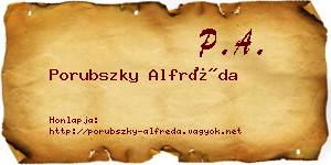 Porubszky Alfréda névjegykártya